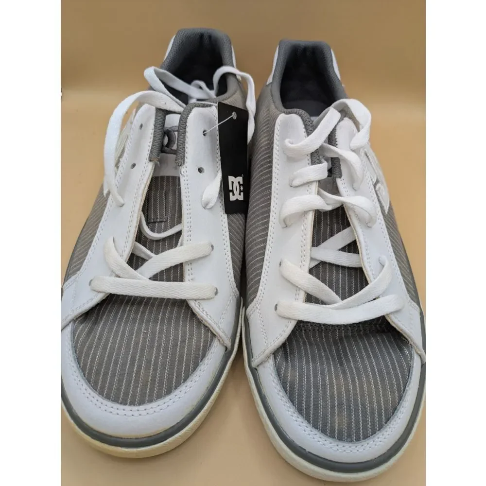 DC Men's Trase TX Sneaker, Size 12 M, Skate Shoes White, Gray ,B Grade